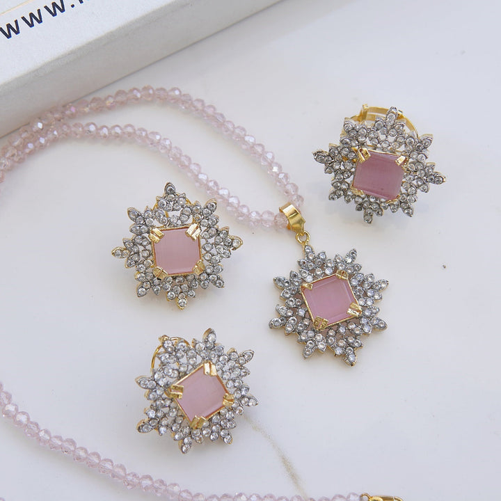 Zirconia Locket Set With Ring - RS ZEVARS