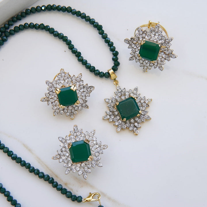 Zirconia Locket Set With Ring - RS ZEVARS
