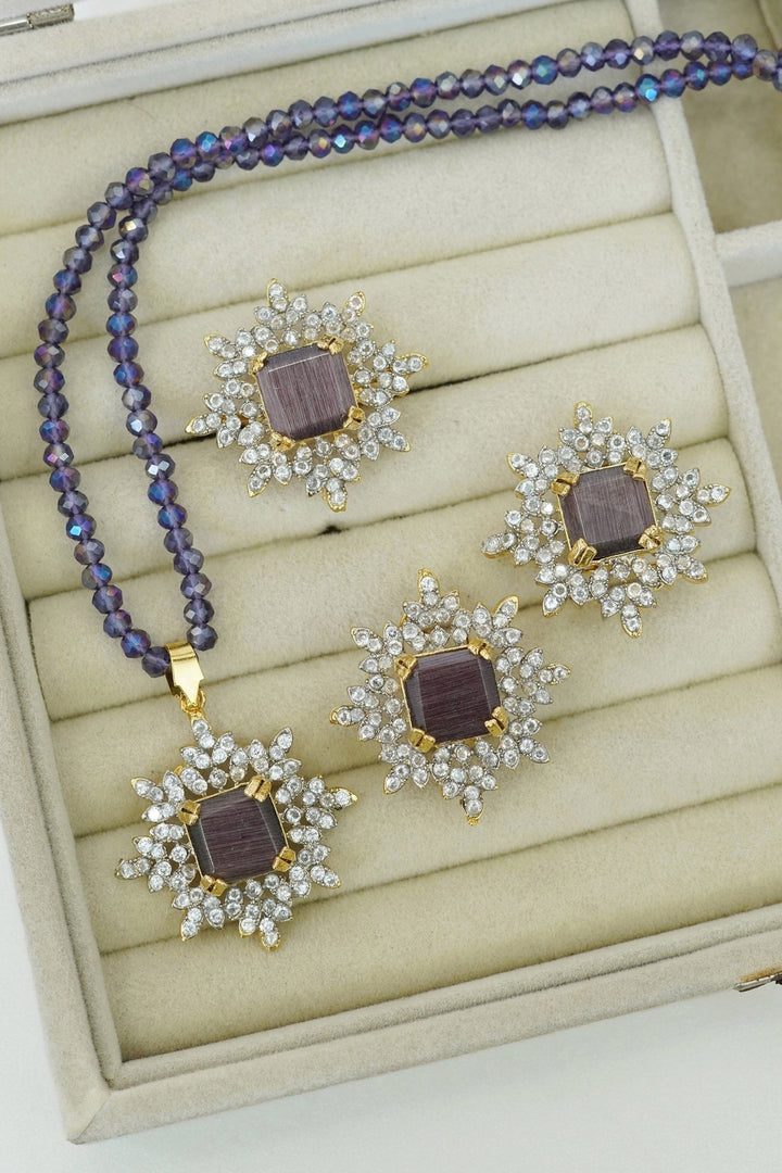 Zirconia Locket Set With Ring - RS ZEVARS