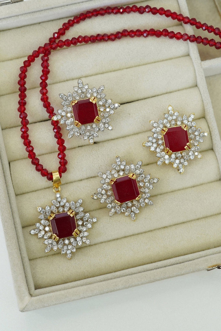 Zirconia Locket Set With Ring - RS ZEVARS