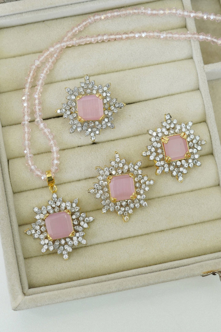 Zirconia Locket Set With Ring - RS ZEVARS