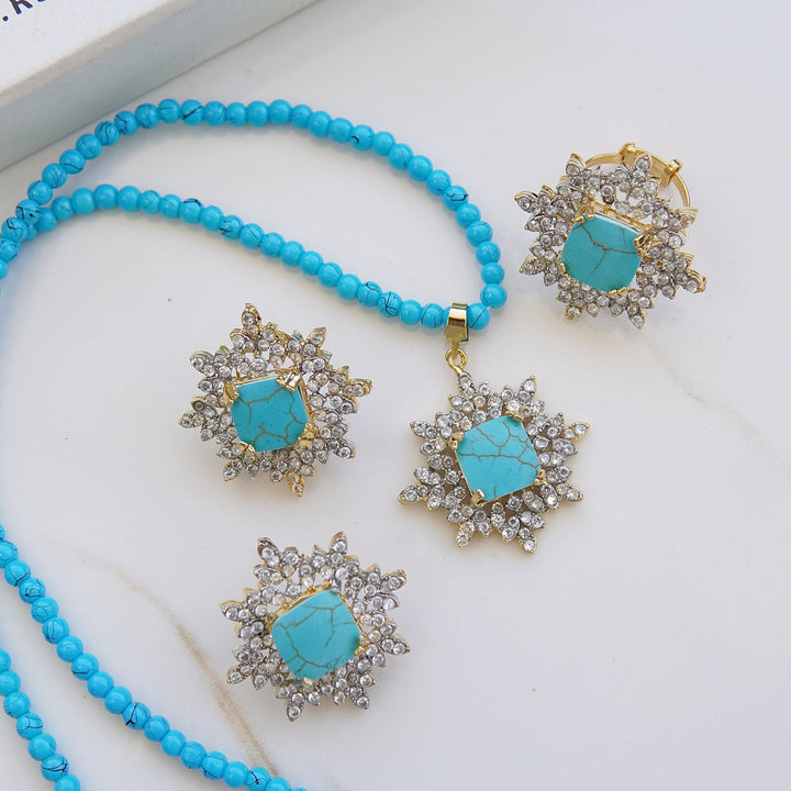 Zirconia Locket Set With Ring - RS ZEVARS