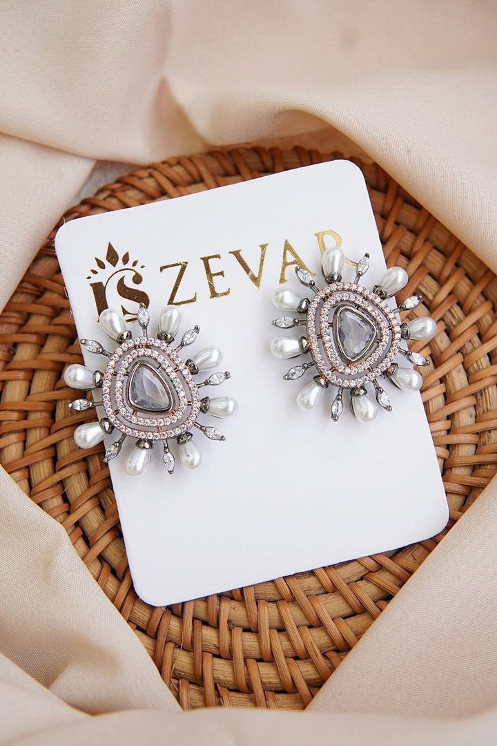 Zirconia & Pearls Studs - RS ZEVARS