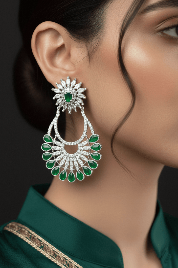 Zirconia Silver Chand Bali - RS ZEVARS