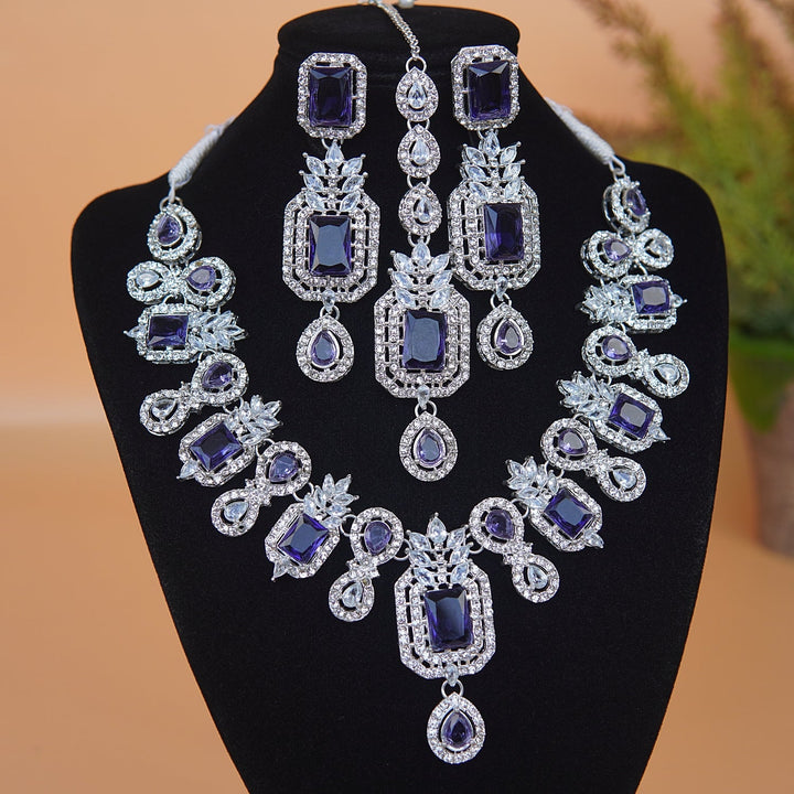 Zirconia Stunning Gemstone Necklace Set - RS ZEVARS