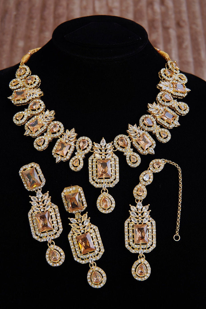 Zirconia Stunning Gemstone Necklace Set - RS ZEVARS