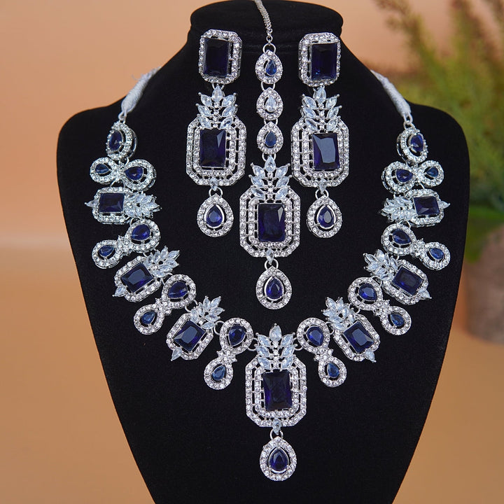 Zirconia Stunning Gemstone Necklace Set - RS ZEVARS