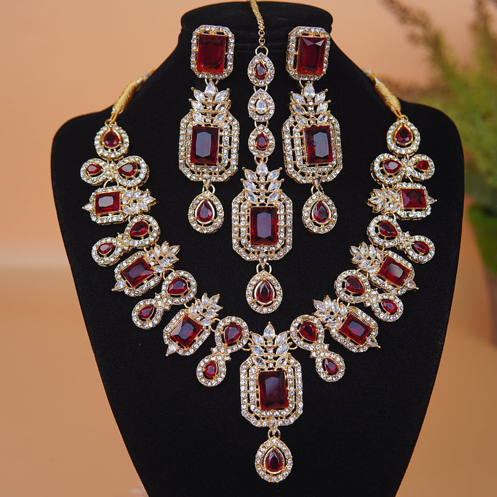 Zirconia Stunning Gemstone Necklace Set - RS ZEVARS