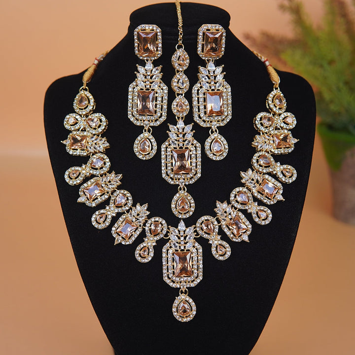 Zirconia Stunning Gemstone Necklace Set - RS ZEVARS