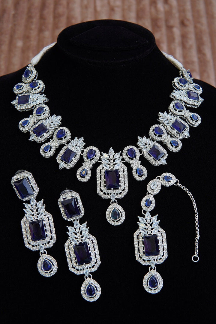 Zirconia Stunning Gemstone Necklace Set - RS ZEVARS