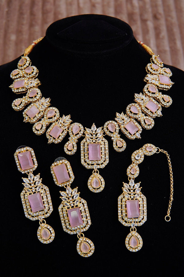 Zirconia Stunning Gemstone Necklace Set - RS ZEVARS
