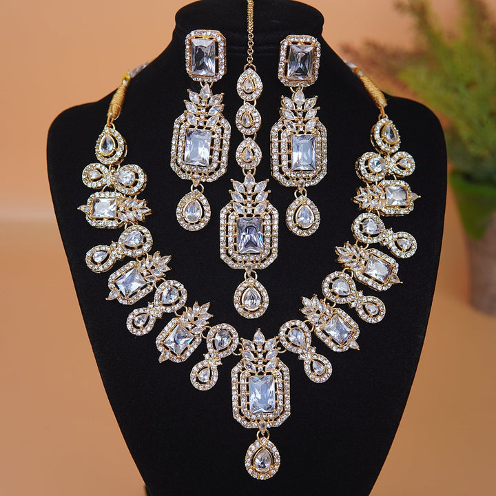 Zirconia Stunning Gemstone Necklace Set - RS ZEVARS