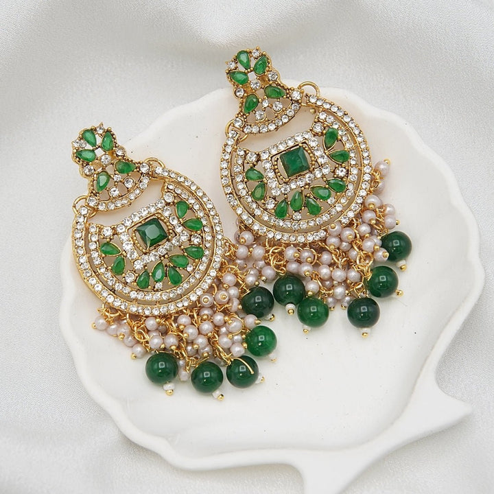 Zircons & Pearls Latkan Earrings - RS ZEVARS