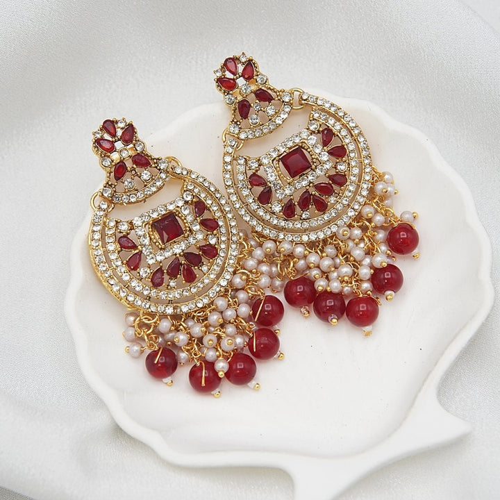 Zircons & Pearls Latkan Earrings - RS ZEVARS