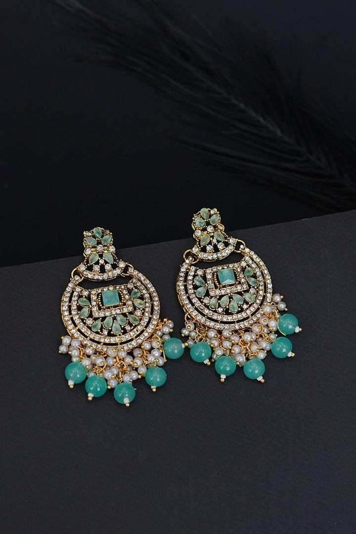 Zircons & Pearls Latkan Earrings - RS ZEVARS