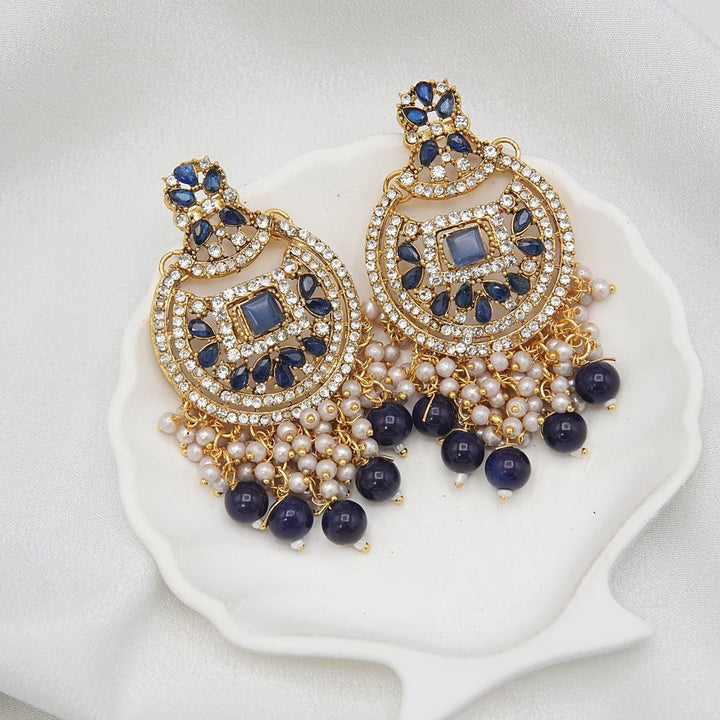 Zircons & Pearls Latkan Earrings - RS ZEVARS