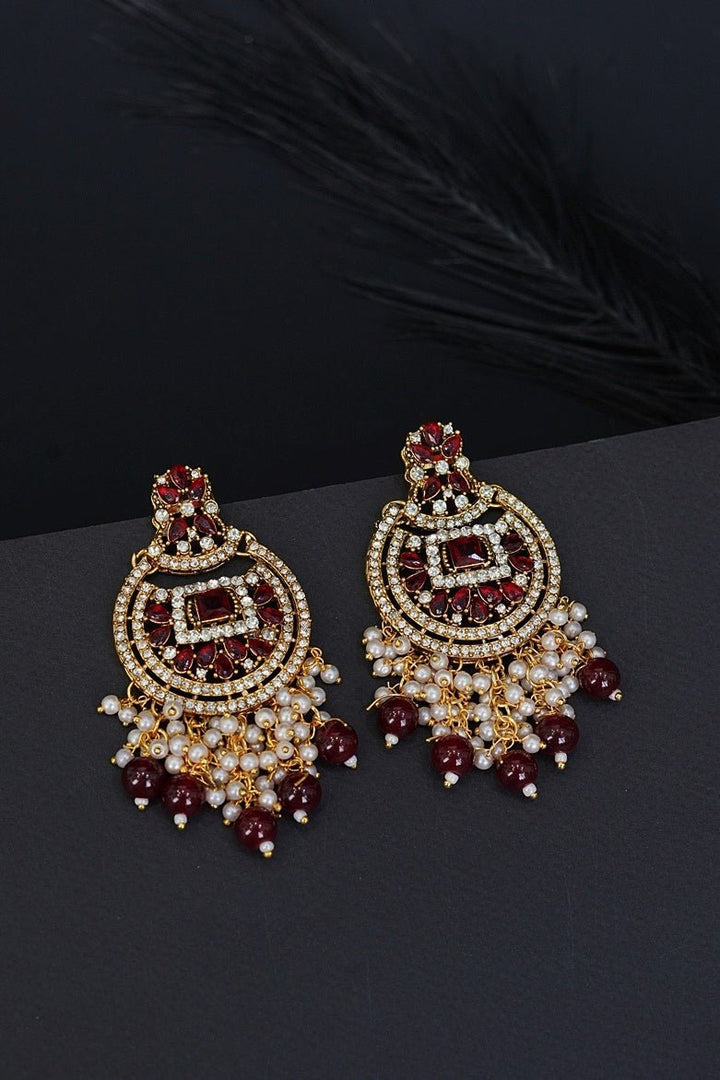 Zircons & Pearls Latkan Earrings - RS ZEVARS