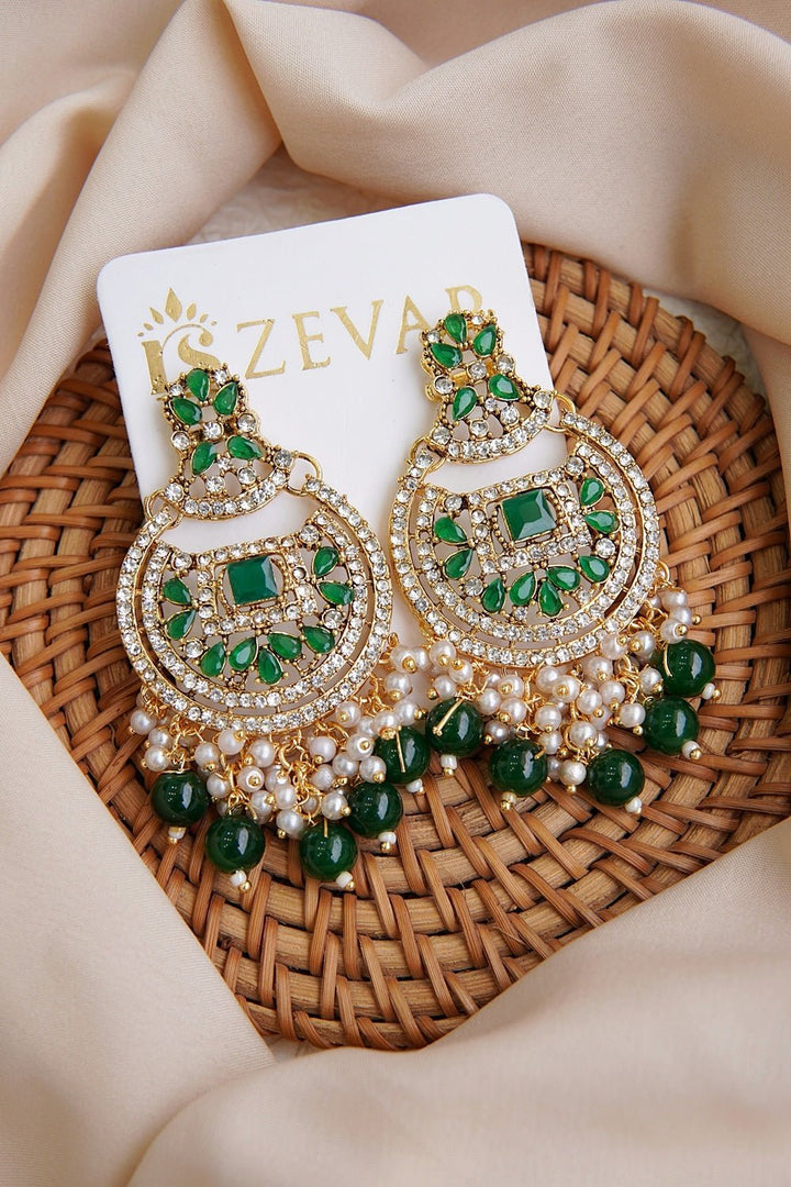 Zircons & Pearls Latkan Earrings - RS ZEVARS