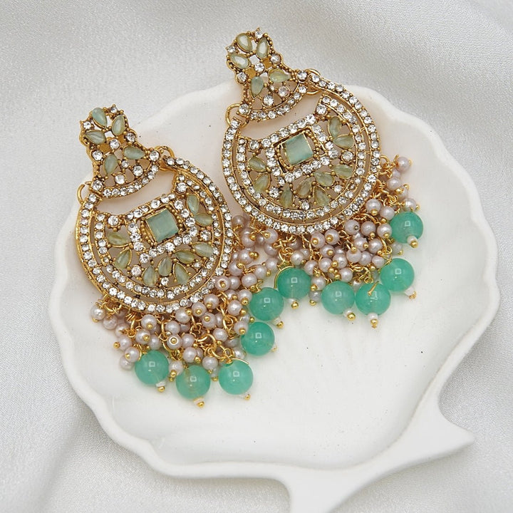 Zircons & Pearls Latkan Earrings - RS ZEVARS