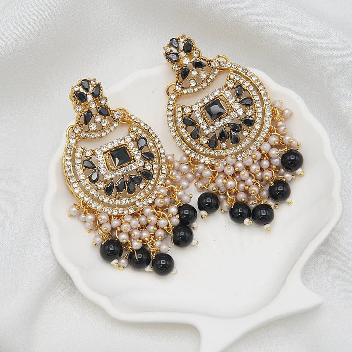 Zircons & Pearls Latkan Earrings - RS ZEVARS