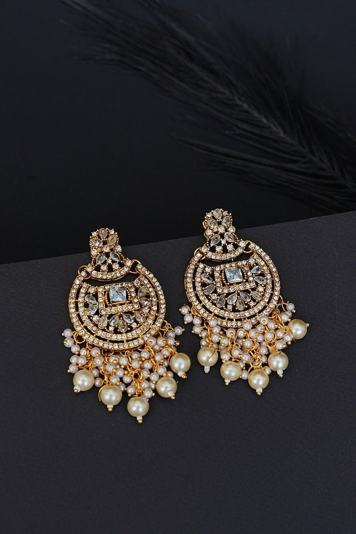Zircons & Pearls Latkan Earrings - RS ZEVARS