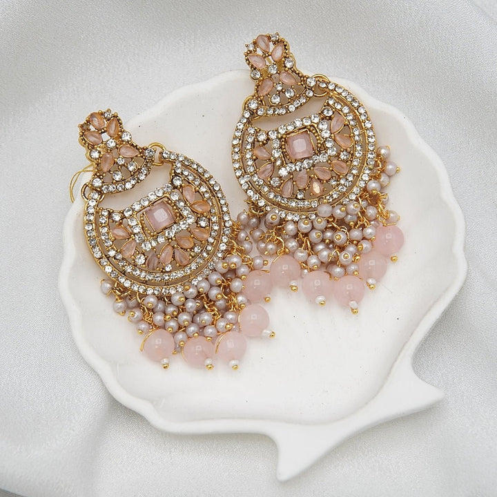 Zircons & Pearls Latkan Earrings - RS ZEVARS