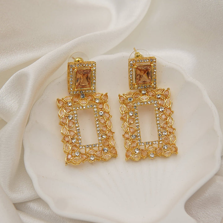 Zircons Square Bali Earrings - RS ZEVARS