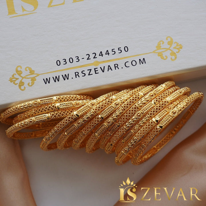 12 Pcs Gold Plated Churi Set - RS ZEVARS