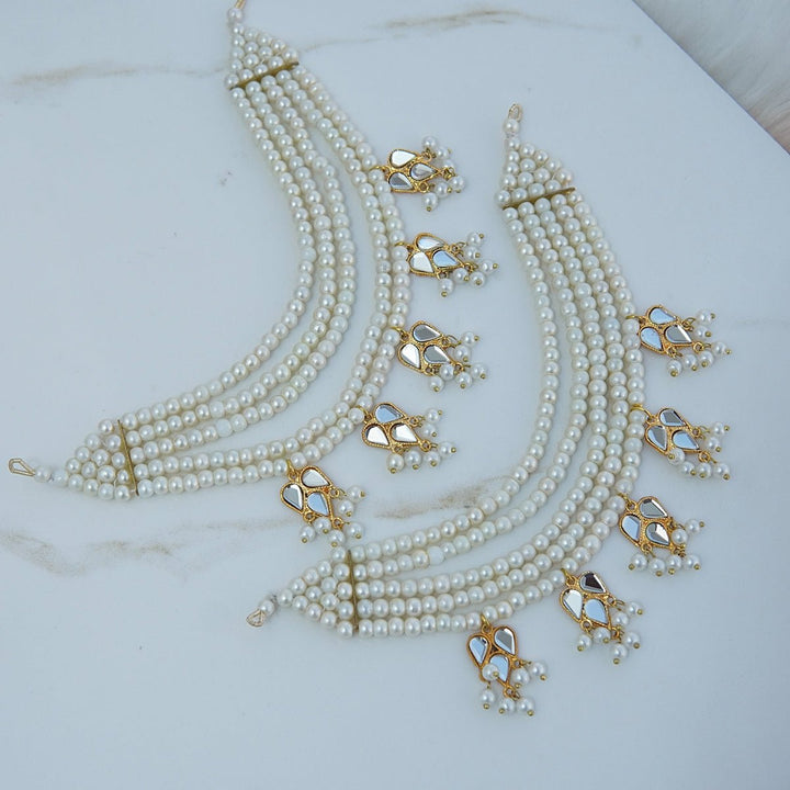 5 Layers Kundan Latkan Earrings Saharey Pair - RS ZEVARS