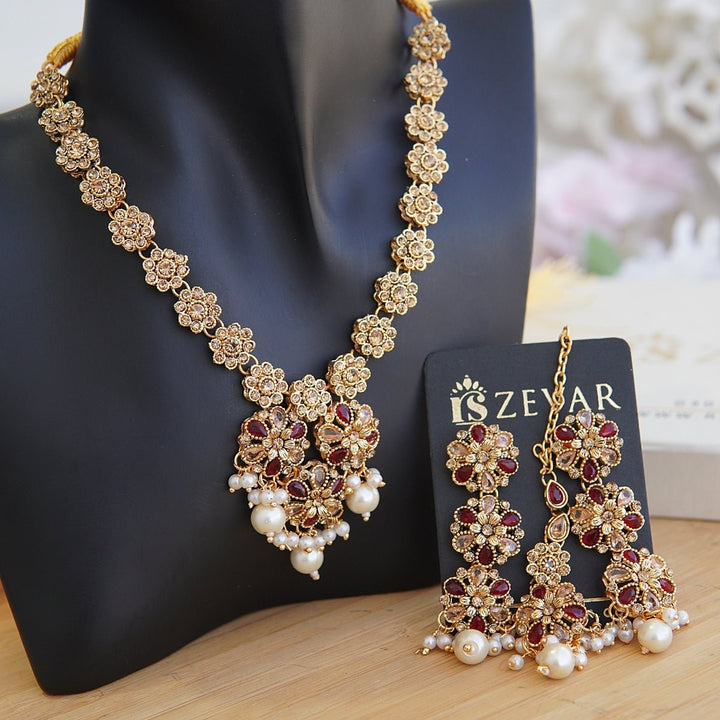 Antique Gold Graceful Necklace Set - RS ZEVARS