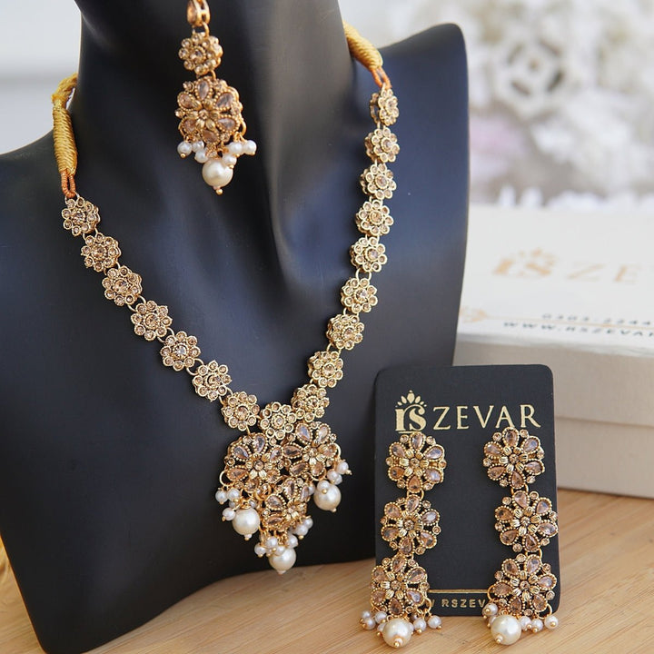 Antique Gold Graceful Necklace Set - RS ZEVARS