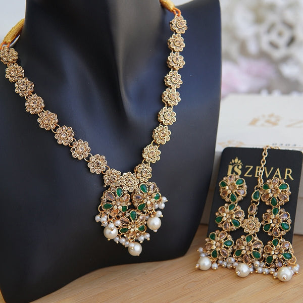 Antique Gold Graceful Necklace Set - RS ZEVARS