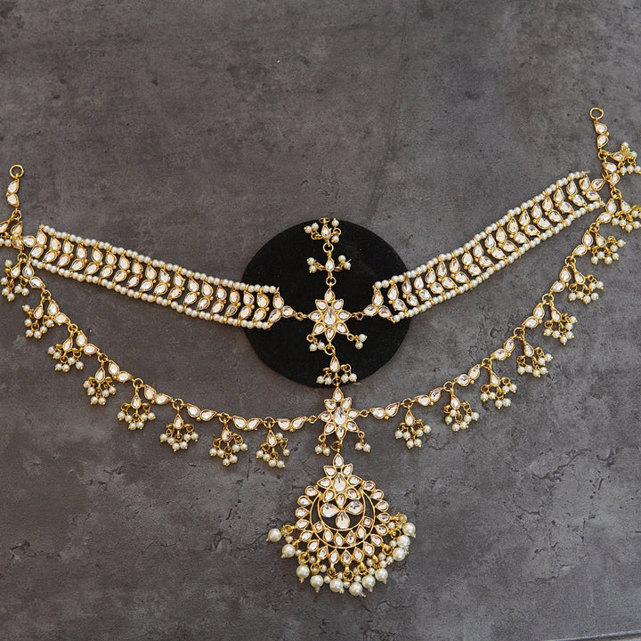 Antique Plated Kundan Headpiece - RS ZEVARS