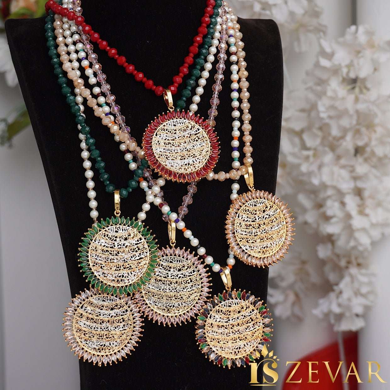 BACK IN STOCK, Calligraphy Neckalce Earrings Set, beaded on sale necklace set, islamic jewelry, kalima, zevar.