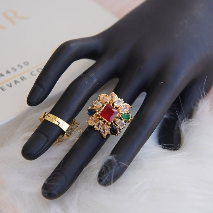 Colorful Zircones Finger Ring - RS ZEVARS