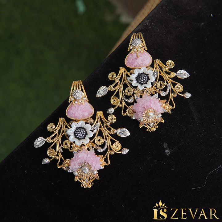 Crushed Stone Turkish Earrings - RS ZEVARS