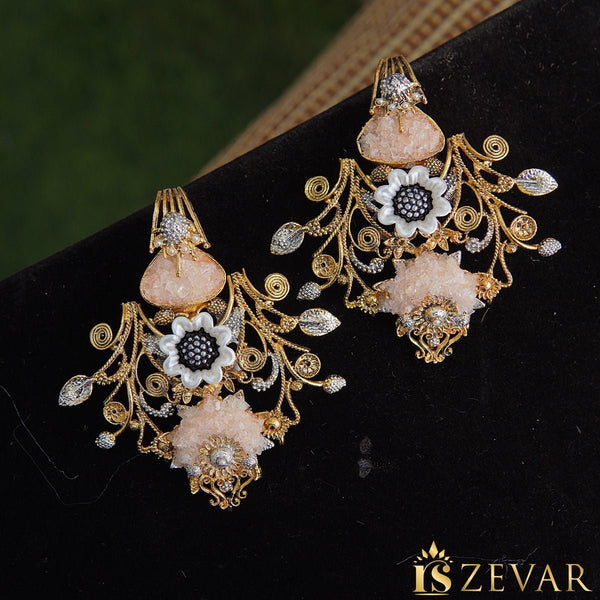 Crushed Stone Turkish Earrings - RS ZEVARS