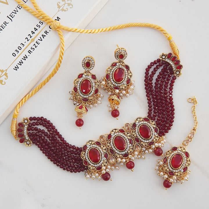 Crystals & Gemstones Choker Set - RS ZEVARS