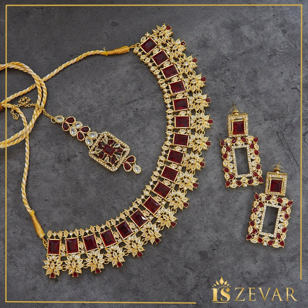 Cubic Cut Zircone Necklace Set - RS ZEVARS