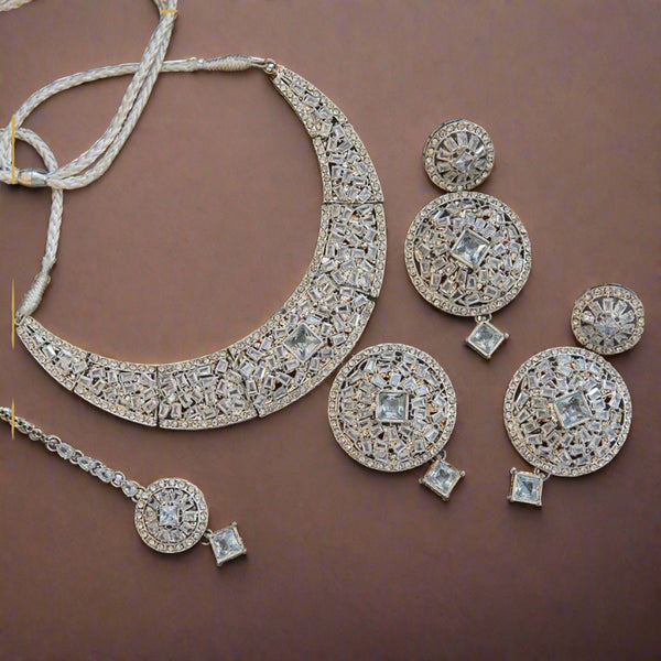 Cubic Tapper Zircons Necklace Set - RS ZEVARS