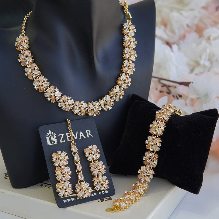Cubic Zircone Necklace Set With Bracelet - RS ZEVARS