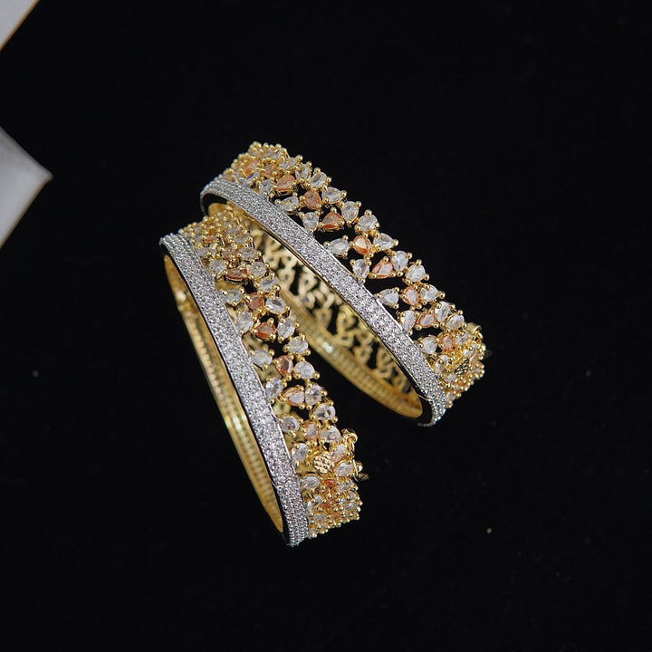 Cubic Zirconia Crown Openable Kangans - RS ZEVARS