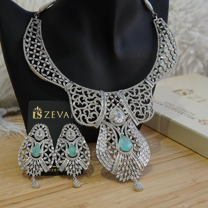 Cubic Zirconia Designer Necklace Set - RS ZEVARS
