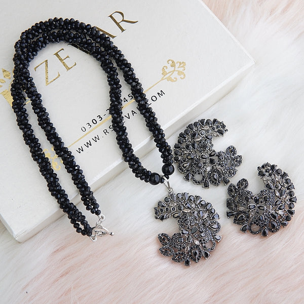 Cubic Zirconia Twisted Mala Pendant Set - RS ZEVARS