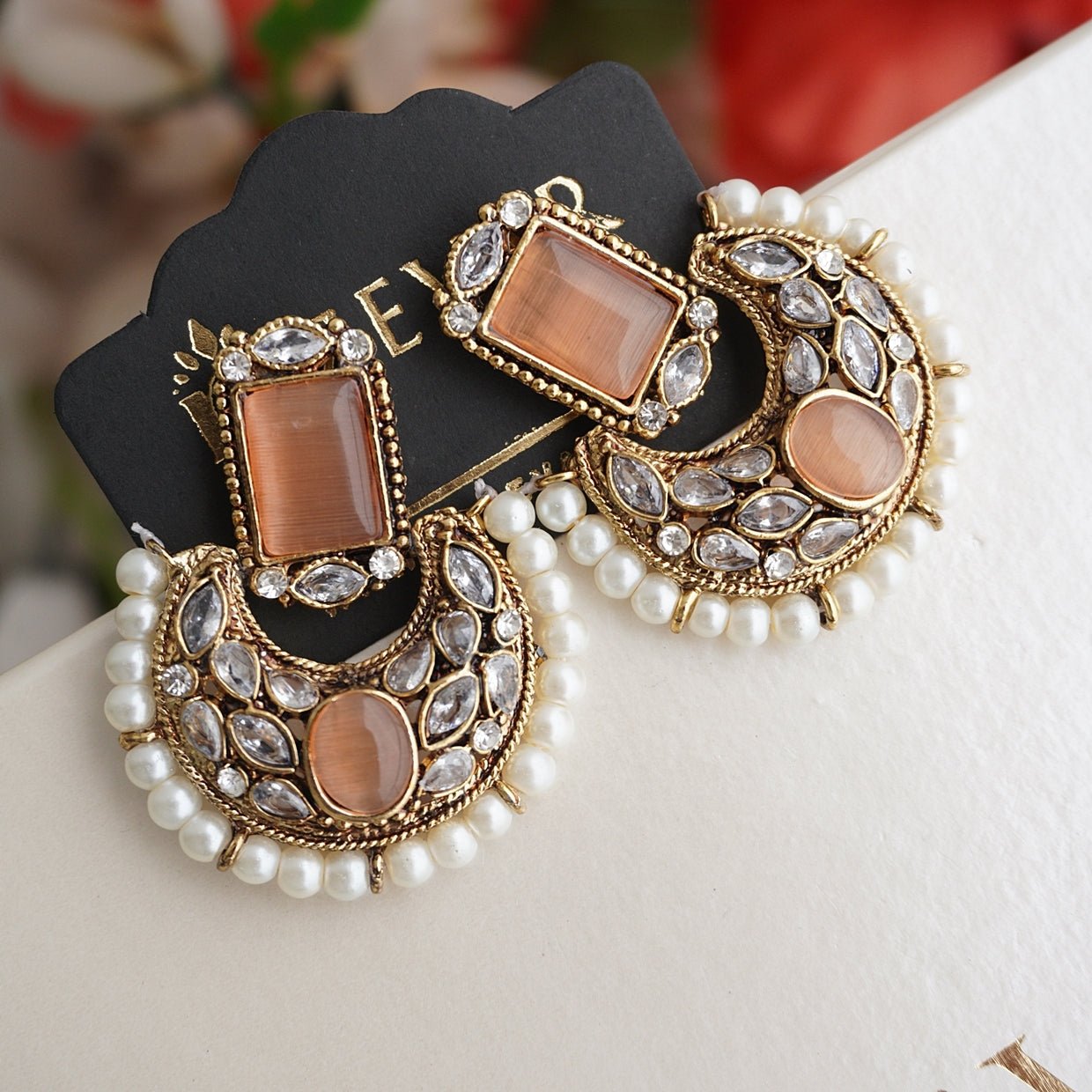 Stunning Chaand Baliyan With Pearls & Kundan Stones Worn by Celebrity Style  Icon Sonam Kapoor Bollywood Inspired Earrings Jhumki Gold Ethnic - Etsy