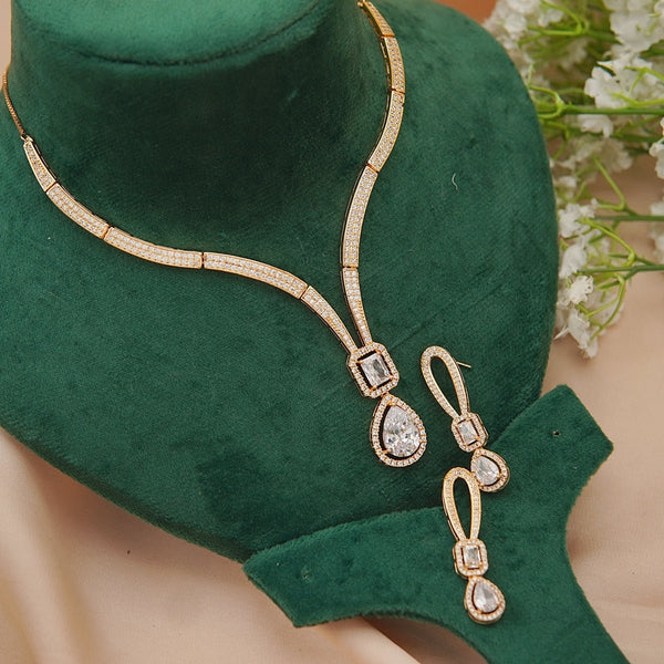 Elegant Zirconia Necklace Earring Set - RS ZEVARS