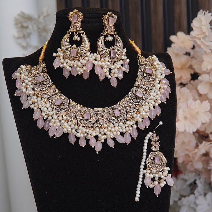 Gajra Bandha Madrasi Necklace Set - RS ZEVARS