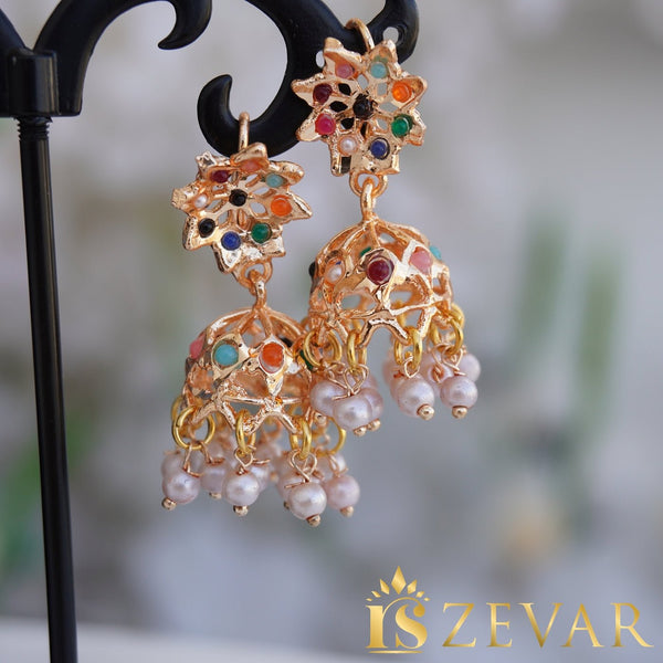 Gold Plated Hyderabadi Small Jhumki - RS ZEVARS