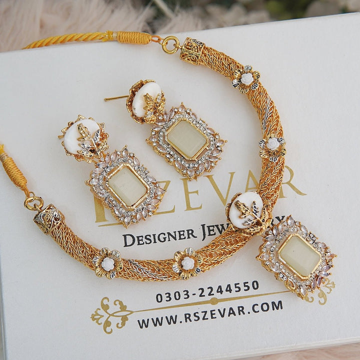 Gold Plated Turkish Necklace Set - RS ZEVARS