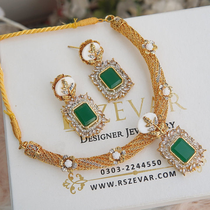 Gold Plated Turkish Necklace Set - RS ZEVARS